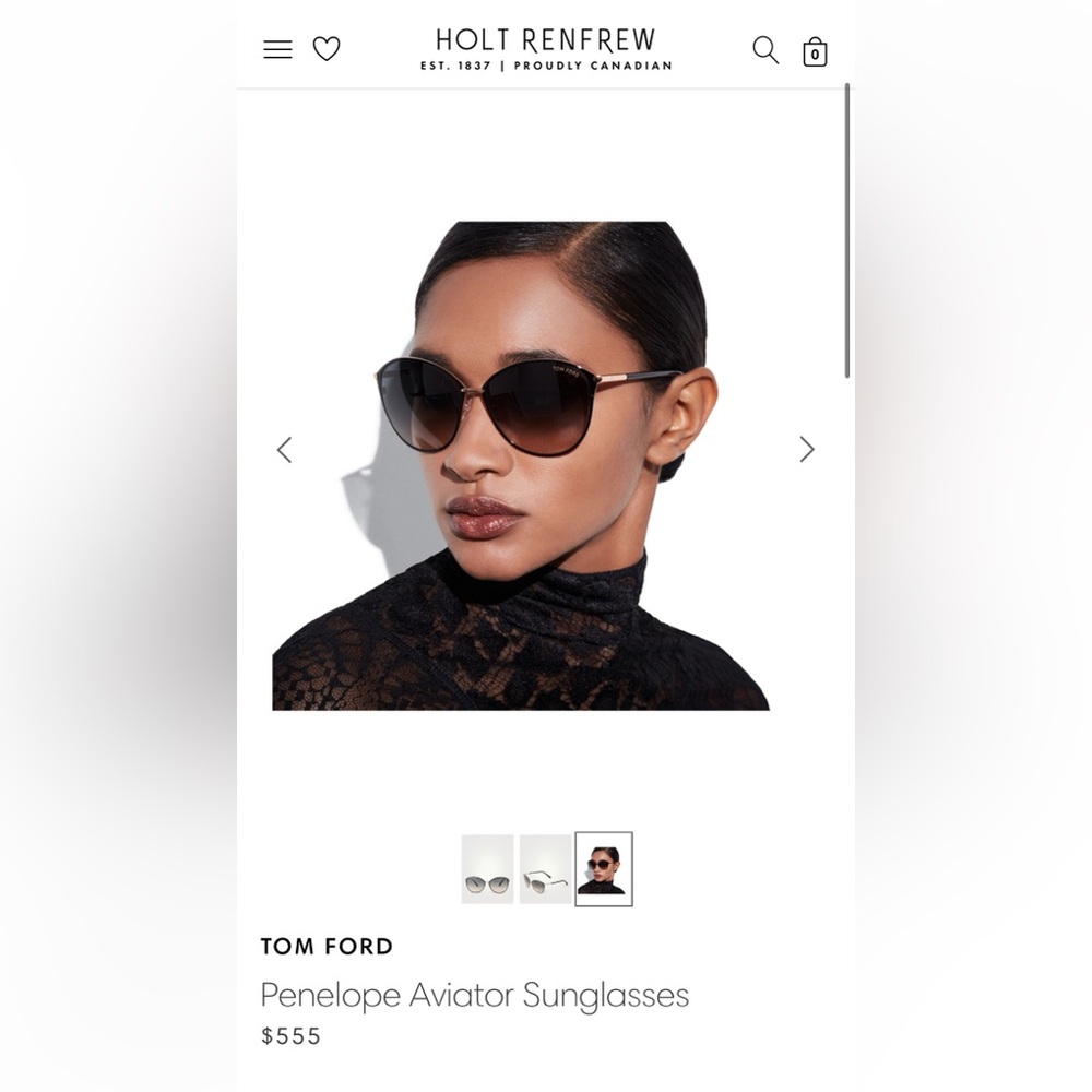 Tom Ford Black Oversized Sunglasses